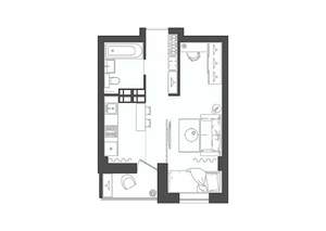 1-к квартира, строящийся дом, 31м2, 10/19 этаж