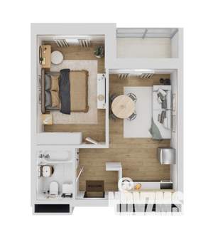 1-к квартира, вторичка, 43м2, 9/16 этаж