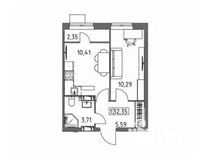 1-к квартира, сданный дом, 32м2, 14/19 этаж