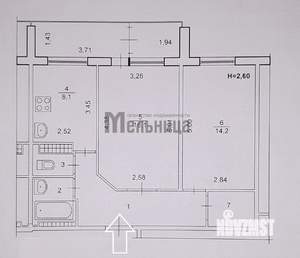 2-к квартира, вторичка, 54м2, 8/10 этаж