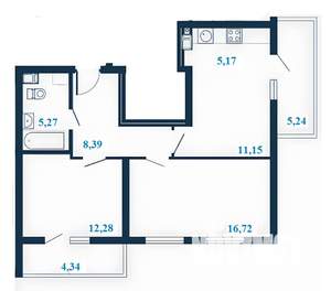 3-к квартира, вторичка, 63м2, 19/23 этаж