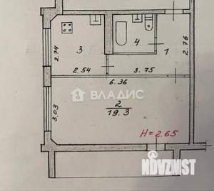 1-к квартира, вторичка, 36м2, 8/9 этаж