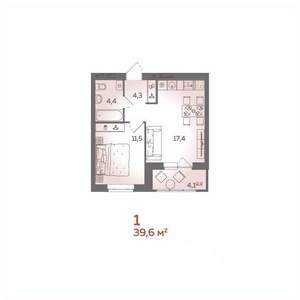 1-к квартира, вторичка, 40м2, 6/21 этаж