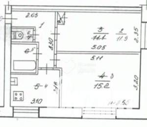 2-к квартира, вторичка, 42м2, 2/2 этаж