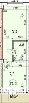 2-к квартира, строящийся дом, 26м2, 3/5 этаж