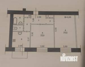 2-к квартира, вторичка, 57м2, 7/7 этаж