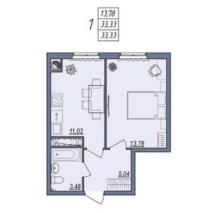 1-к квартира, вторичка, 33м2, 4/10 этаж