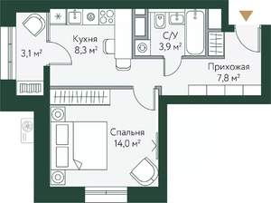 1-к квартира, вторичка, 37м2, 4/24 этаж