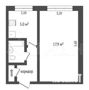 1-к квартира, вторичка, 30м2, 4/5 этаж