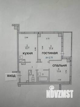 2-к квартира, вторичка, 53м2, 7/16 этаж