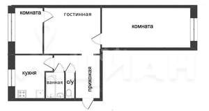 2-к квартира, вторичка, 47м2, 1/5 этаж