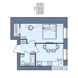 1-к квартира, вторичка, 31м2, 4/8 этаж