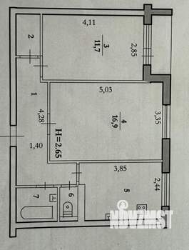 2-к квартира, вторичка, 53м2, 9/10 этаж