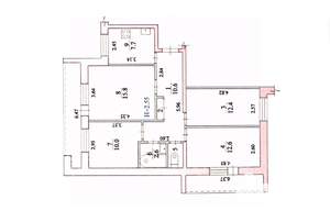 4-к квартира, вторичка, 74м2, 7/9 этаж