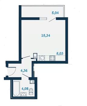 1-к квартира, вторичка, 31м2, 9/23 этаж