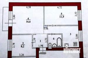 3-к квартира, вторичка, 56м2, 3/5 этаж