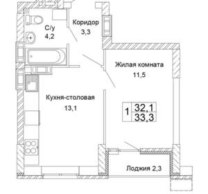 1-к квартира, вторичка, 33м2, 5/17 этаж