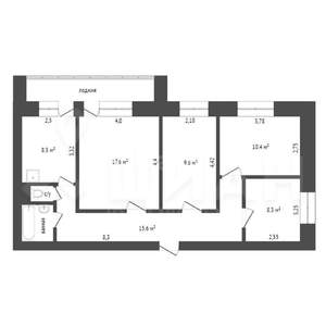 4-к квартира, вторичка, 75м2, 4/9 этаж