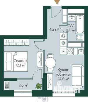 1-к квартира, вторичка, 37м2, 20/24 этаж