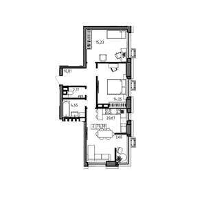 2-к квартира, вторичка, 70м2, 23/23 этаж