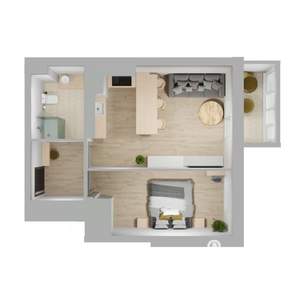 1-к квартира, вторичка, 46м2, 19/24 этаж