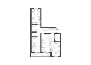 3-к квартира, строящийся дом, 84м2, 1/9 этаж