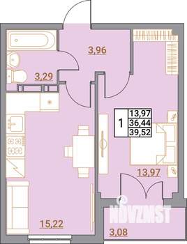 1-к квартира, вторичка, 40м2, 3/5 этаж