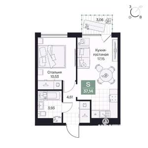 1-к квартира, вторичка, 37м2, 5/10 этаж