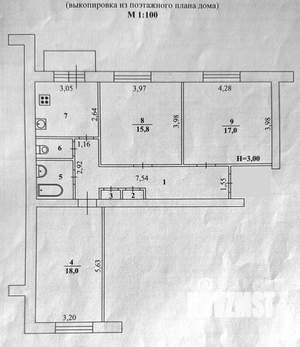 3-к квартира, вторичка, 77м2, 6/7 этаж