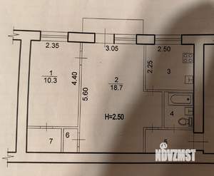 2-к квартира, вторичка, 43м2, 5/5 этаж