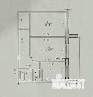 2-к квартира, вторичка, 55м2, 7/9 этаж