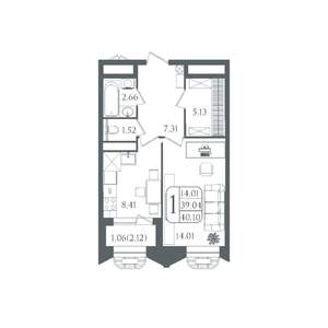 1-к квартира, вторичка, 40м2, 15/21 этаж