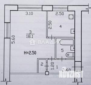 1-к квартира, вторичка, 31м2, 1/5 этаж