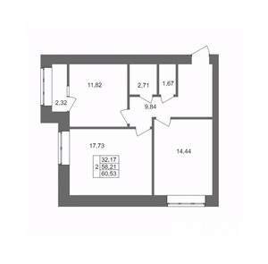 2-к квартира, вторичка, 61м2, 3/10 этаж