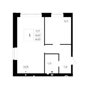 1-к квартира, вторичка, 47м2, 1/9 этаж