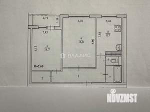 2-к квартира, вторичка, 54м2, 5/9 этаж
