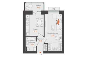 1-к квартира, вторичка, 37м2, 3/8 этаж