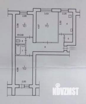 3-к квартира, вторичка, 65м2, 5/9 этаж