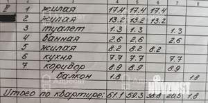 3-к квартира, вторичка, 59м2, 2/5 этаж