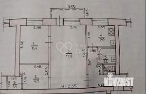 2-к квартира, вторичка, 46м2, 2/2 этаж