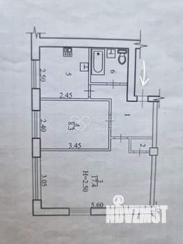 2-к квартира, вторичка, 41м2, 1/5 этаж