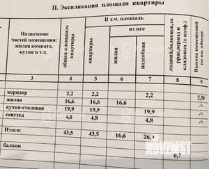 2-к квартира, вторичка, 44м2, 1/9 этаж