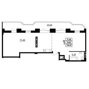 3-к квартира, вторичка, 100м2, 7/7 этаж
