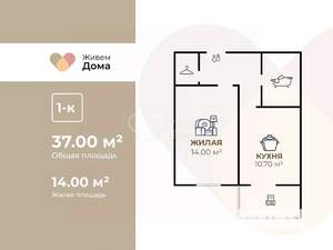 1-к квартира, вторичка, 36м2, 8/20 этаж