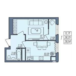 1-к квартира, вторичка, 30м2, 10/10 этаж