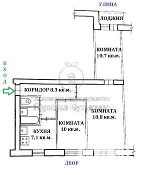3-к квартира, вторичка, 58м2, 8/9 этаж