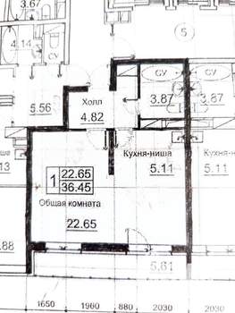 1-к квартира, вторичка, 37м2, 7/24 этаж