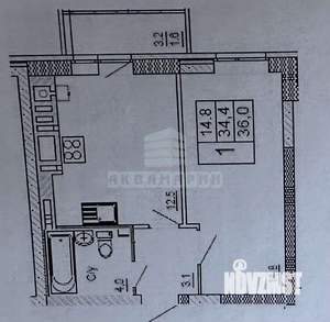 1-к квартира, вторичка, 36м2, 8/10 этаж