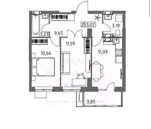 2-к квартира, вторичка, 53м2, 14/19 этаж