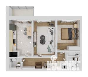 2-к квартира, вторичка, 57м2, 12/16 этаж